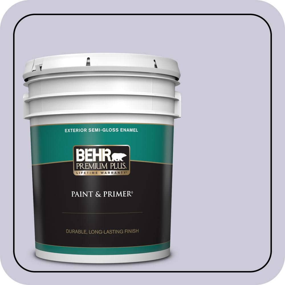 BEHR PREMIUM PLUS 5 gal. #S570-2 Magic Scent Semi-Gloss Enamel Exterior Paint & Primer