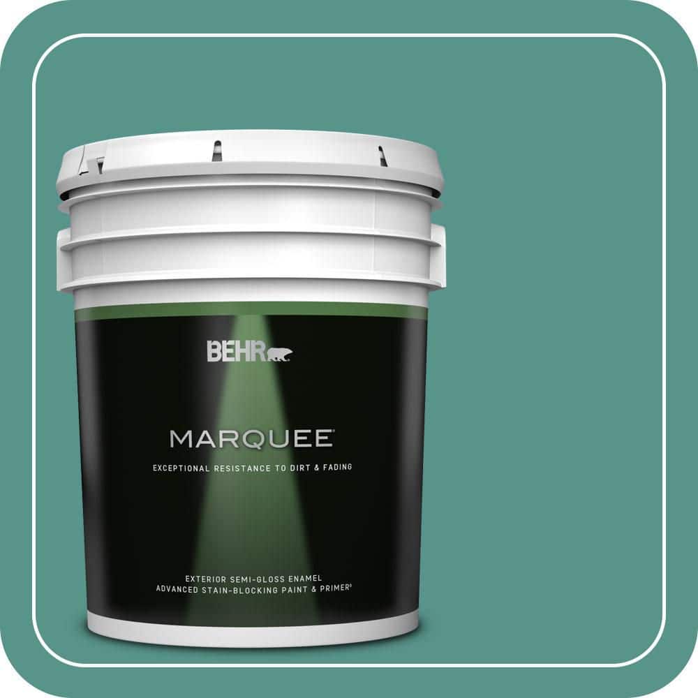 BEHR MARQUEE 5 gal. #490D-6 Thermal Spring Semi-Gloss Enamel Exterior Paint & Primer