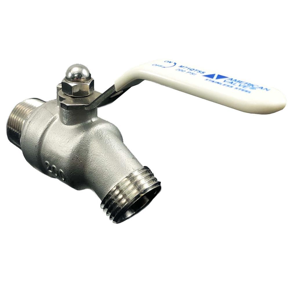 American Valve 3/4 in. Stainless Steel Quarter Turn Hose Bibb Shut-Off Valve (3)