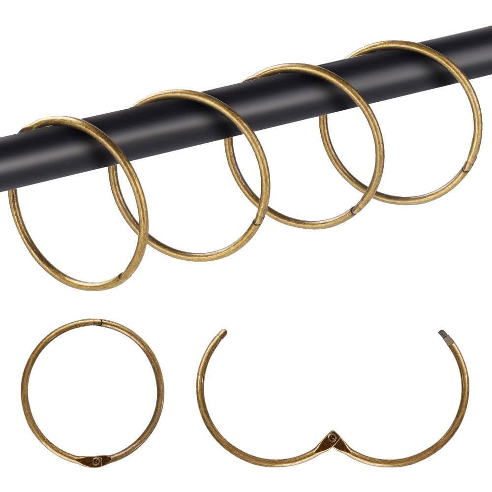 Unbranded 20-Pack Metal Round Shower Curtain Rings, Rustproof Bronze Tone, 2 in Dia., Fits 1 1/4 Curtains Durable (1)
