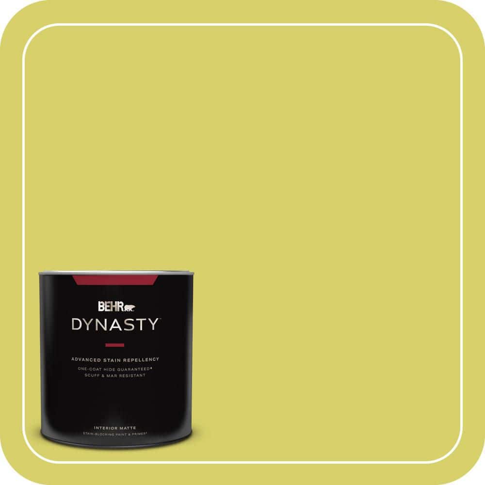 BEHR DYNASTY 1 qt. #P340-4 Lime Tree Matte Interior Stain-Blocking Paint and Primer