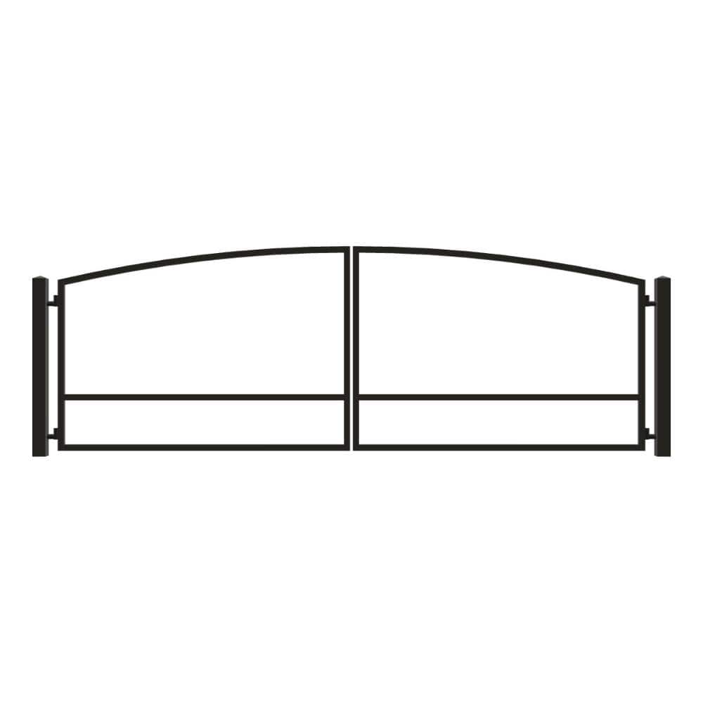 Unbranded Driveway Gate — Swing, Center, Arch, Black — 218"W x 72"H (1)