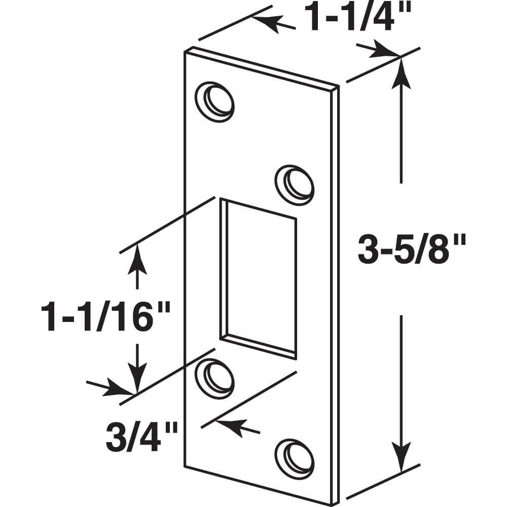 Prime-Line 1-1/4 in. Sating Nickel Plated Stamped Steel Constructed Deadbolt Strike (2)