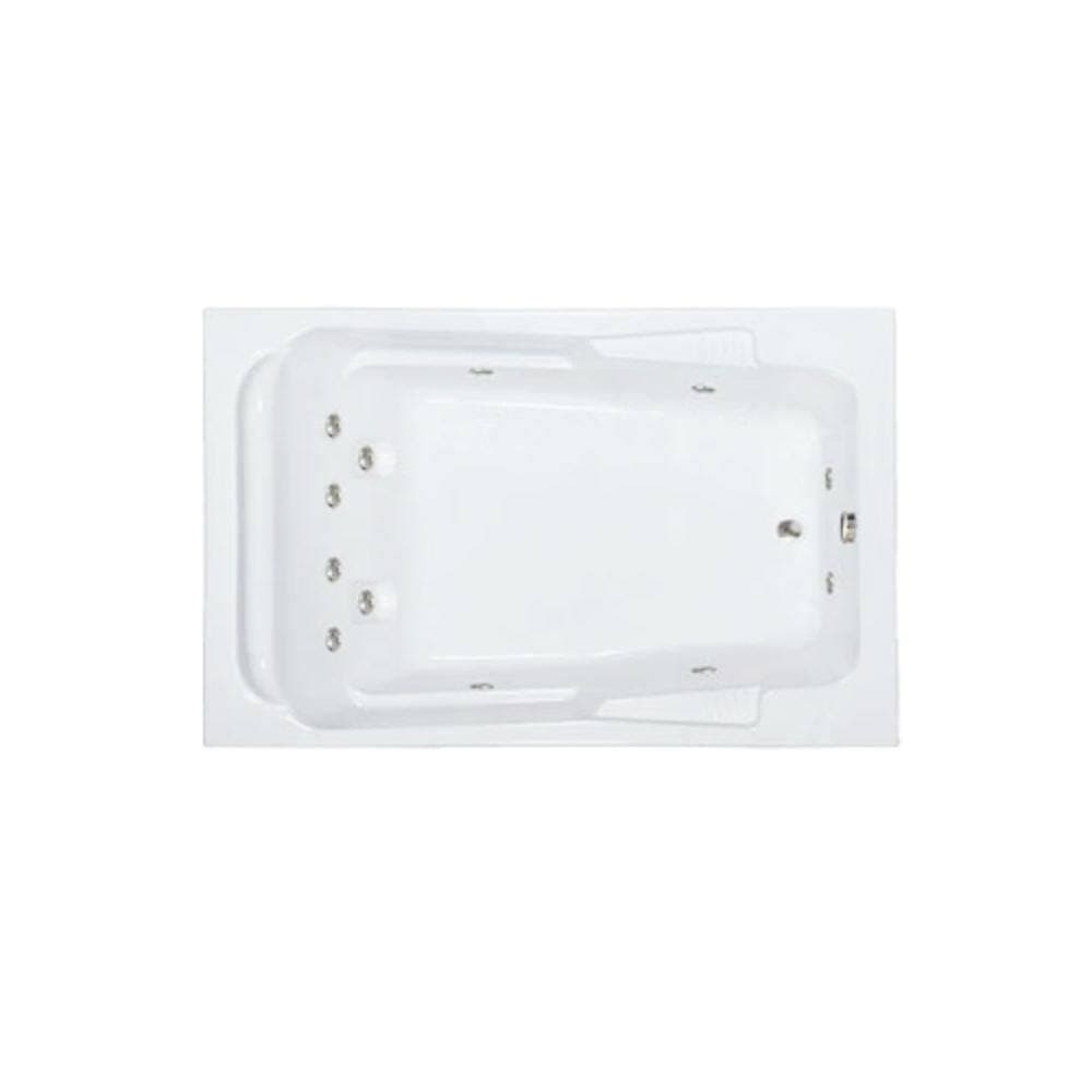 Comfortflo 72 in. x 48 in. Acrylic Rectangular Drop-in Whirlpool Bathtub with Reversible Drain in White (2)