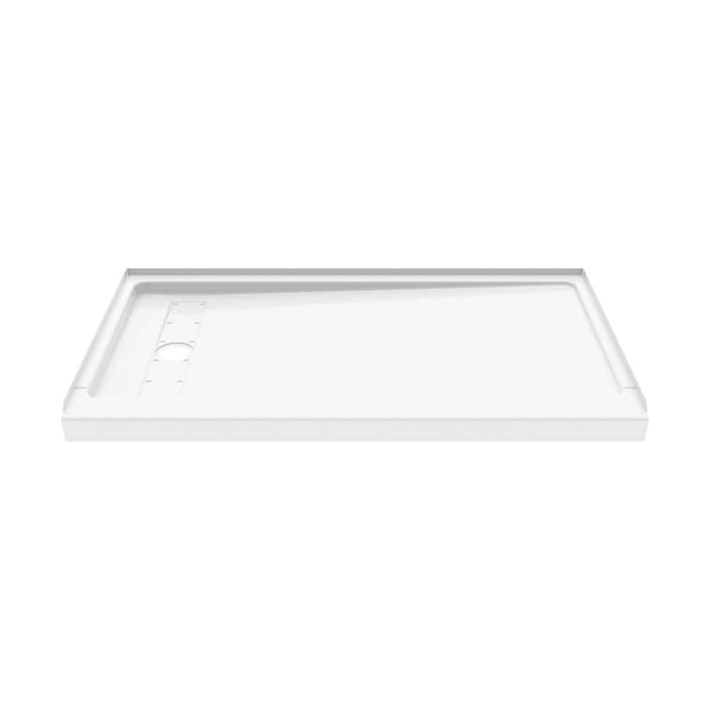 Bootz Industries ShowerCast 60 in. L 32 in. W Alcove Shower Pan Base with Hand 8.5 in. Trench Drain