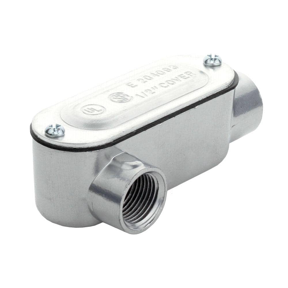 Commercial Electric 1/2 in. Rigid Metal Conduit (RMC) Threaded Conduit Body with Stamped Cover (Type LR) (2)