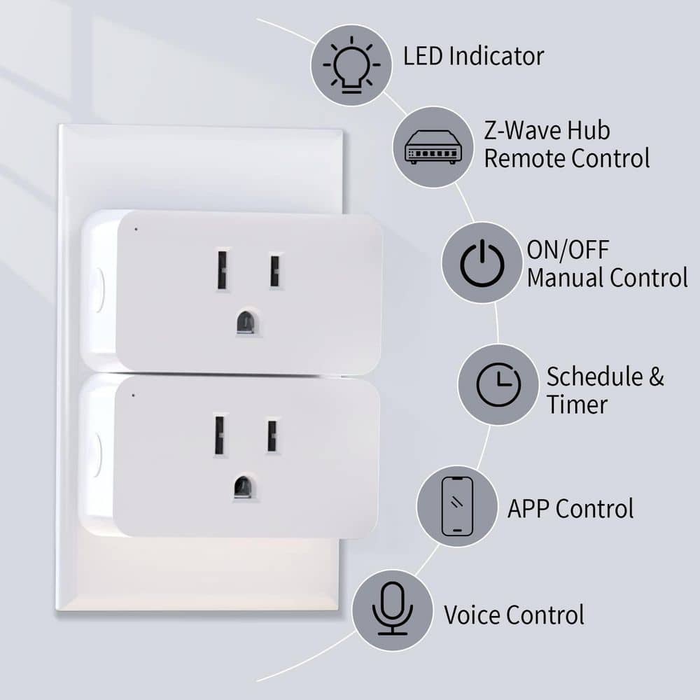 Lukyamzn 15A Zigbee Smart Plug Timer Function Zigbee Repeater ETL Certified Requires Zigbee Hub 4 Pack White (3)