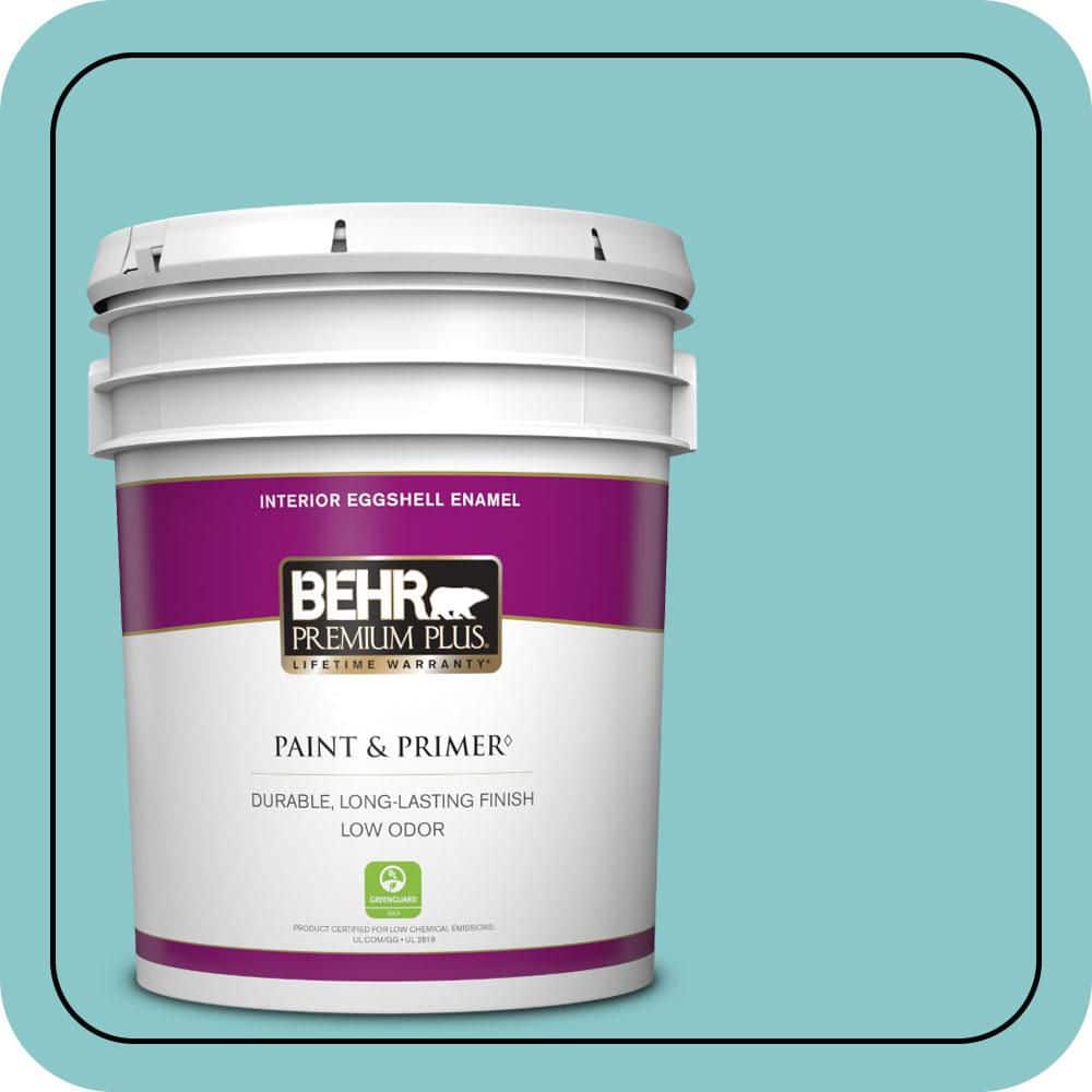BEHR PREMIUM PLUS 5 gal. #510D-4 Embellished Blue Eggshell Enamel Low Odor Interior Paint & Primer