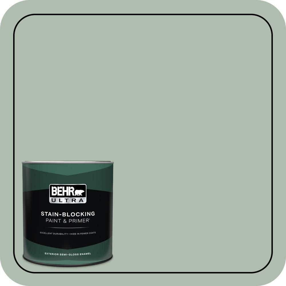 BEHR ULTRA 1 qt. #450E-3 Southern Breeze Semi-Gloss Enamel Exterior Paint & Primer