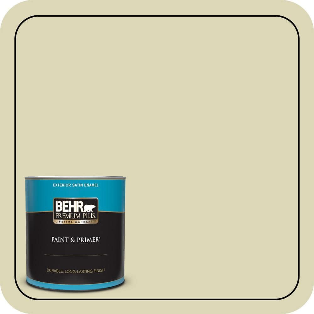 BEHR PREMIUM PLUS 1 qt. #MQ3-14 Springday Satin Enamel Exterior Paint & Primer
