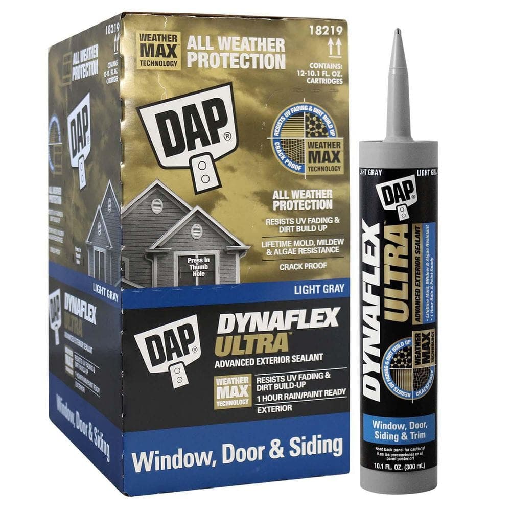 DAP Dynaflex Ultra 10.1 oz. Gray Advanced Exterior Window, Door and Siding Sealant (12-Pack)