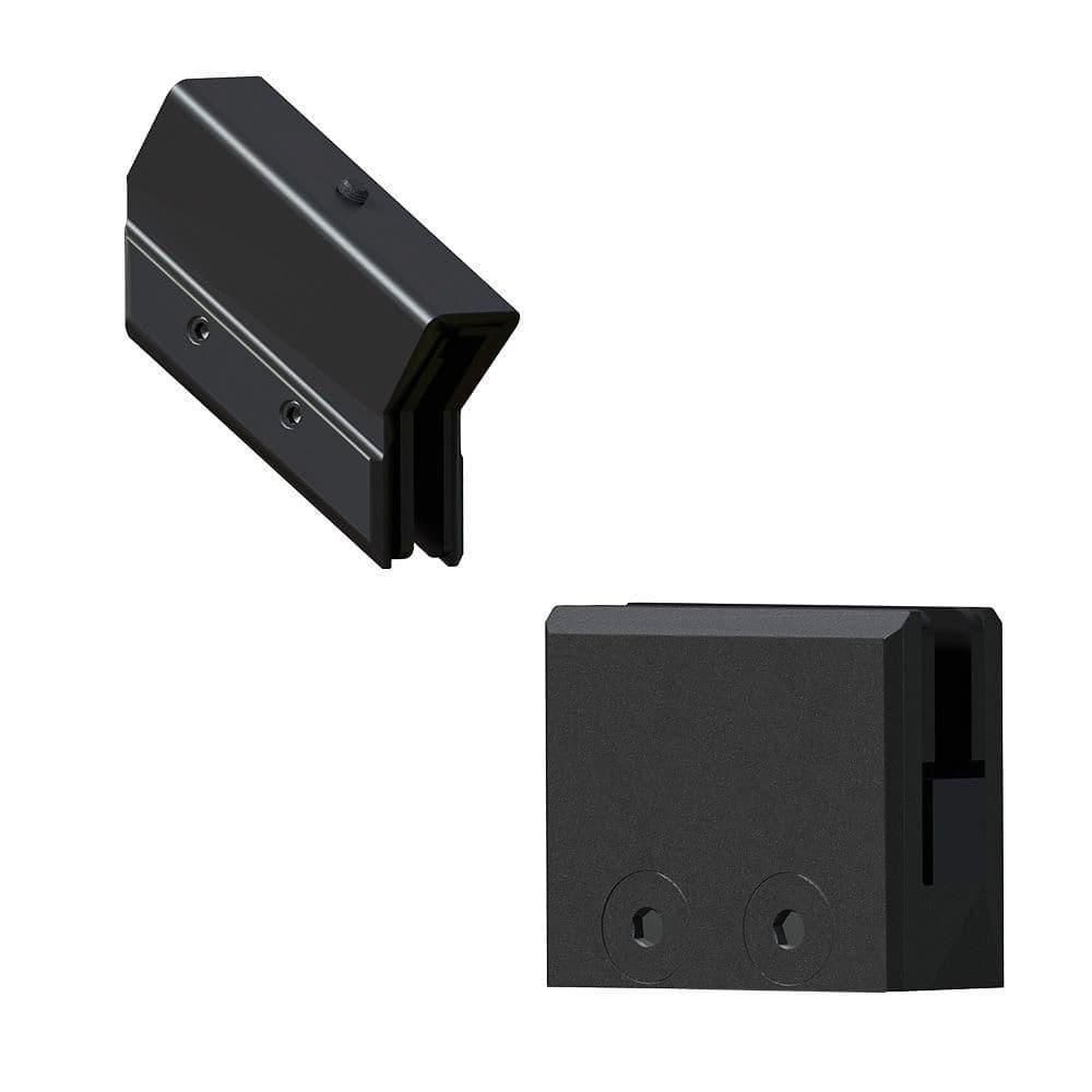 PEAK MountainView 3 in. x 1 in. Glass Deck Railing Matte Black Stainless Steel Stair Glass Bracket