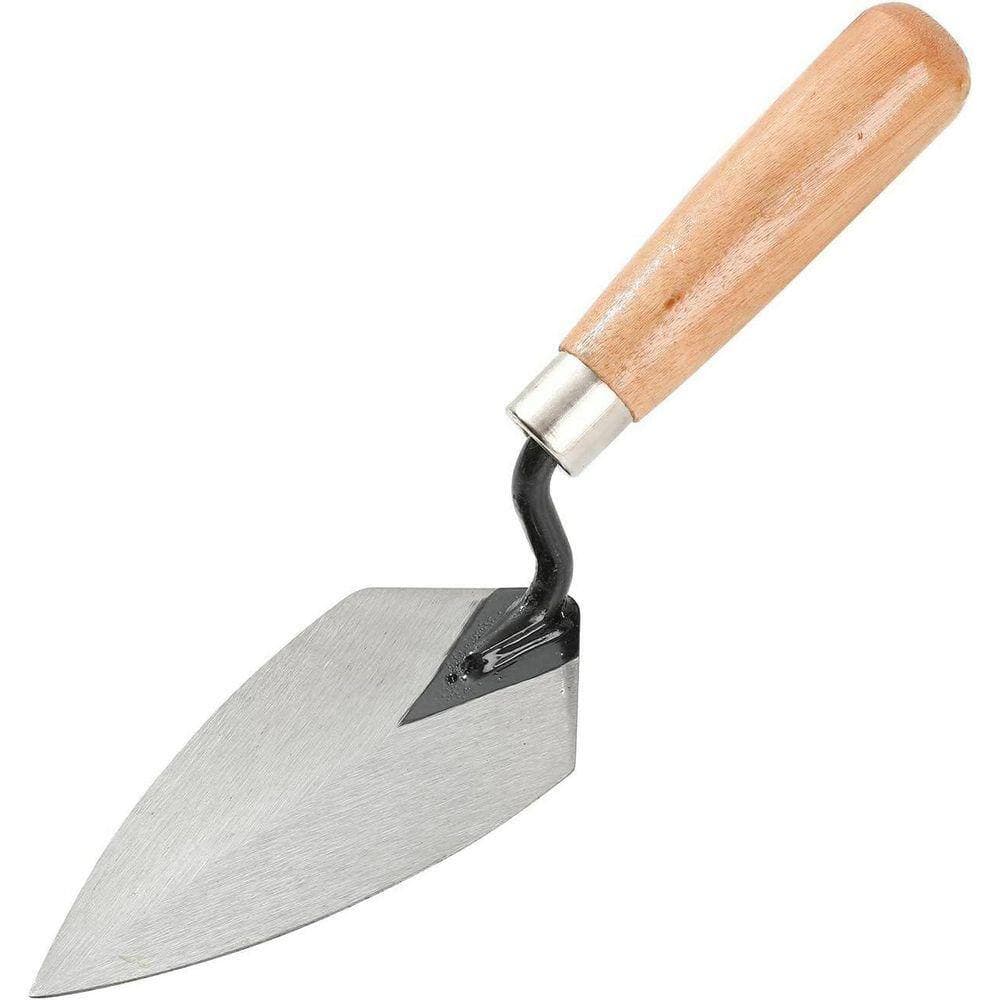 KIWDZFU 11 x 6 Mason Set Carbon Steel Trowel with Wooden Handle Bricklaying Pointing Margin 5 Pieces (3)