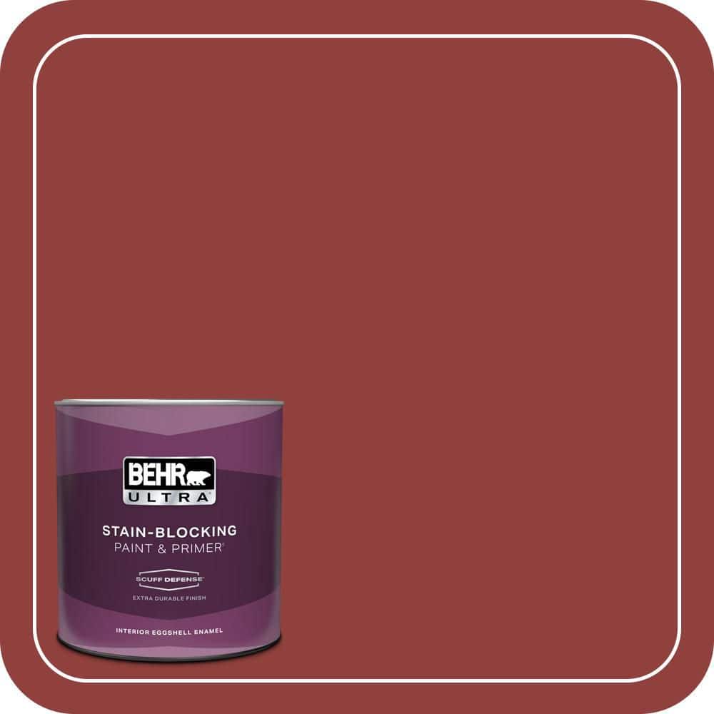 BEHR ULTRA 1 qt. #S-H-180 Awning Red Extra Durable Eggshell Enamel Interior Paint & Primer