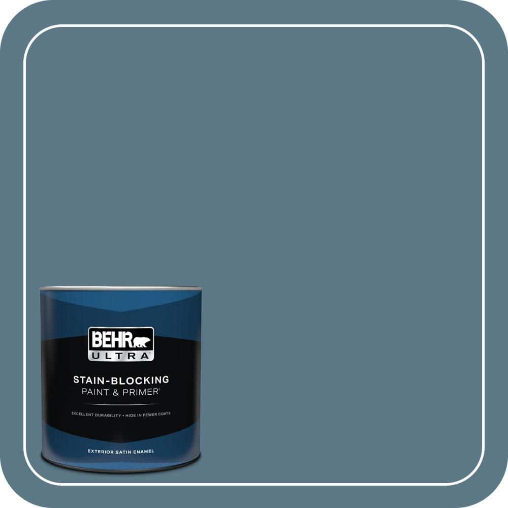 BEHR ULTRA 1 qt. #PMD-65 Ocean Shadow Satin Enamel Exterior Paint & Primer