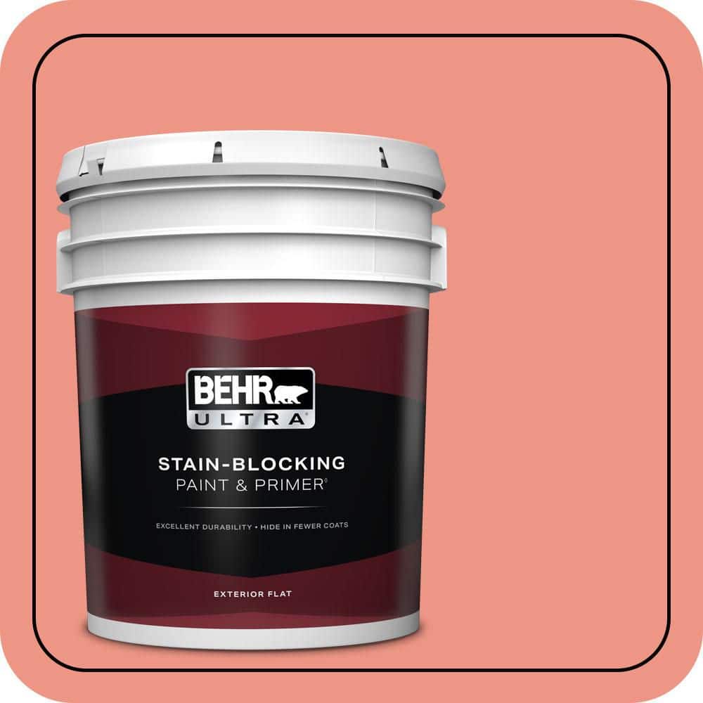 BEHR ULTRA 5 gal. #P180-4 Guava Jelly Flat Exterior Paint & Primer