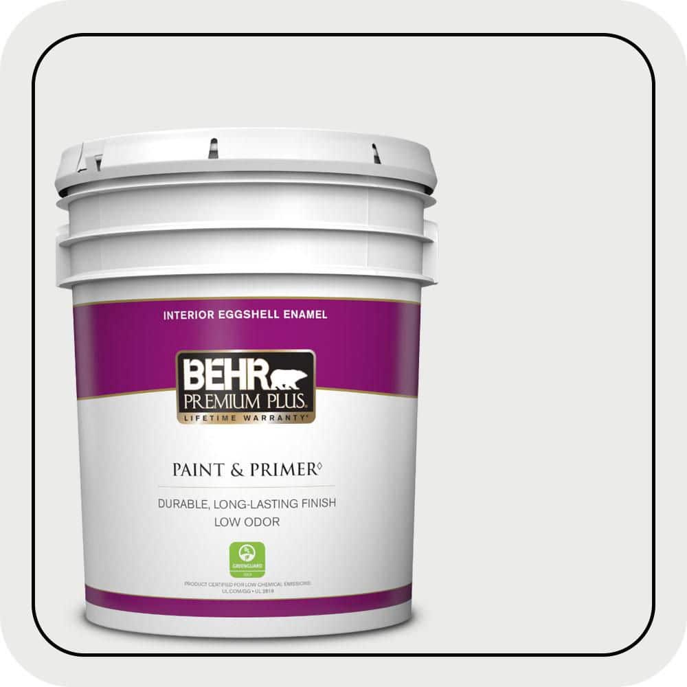 BEHR PREMIUM PLUS 5 gal. #PWN-36 Celestial Glow Eggshell Enamel Low Odor Interior Paint & Primer (1)
