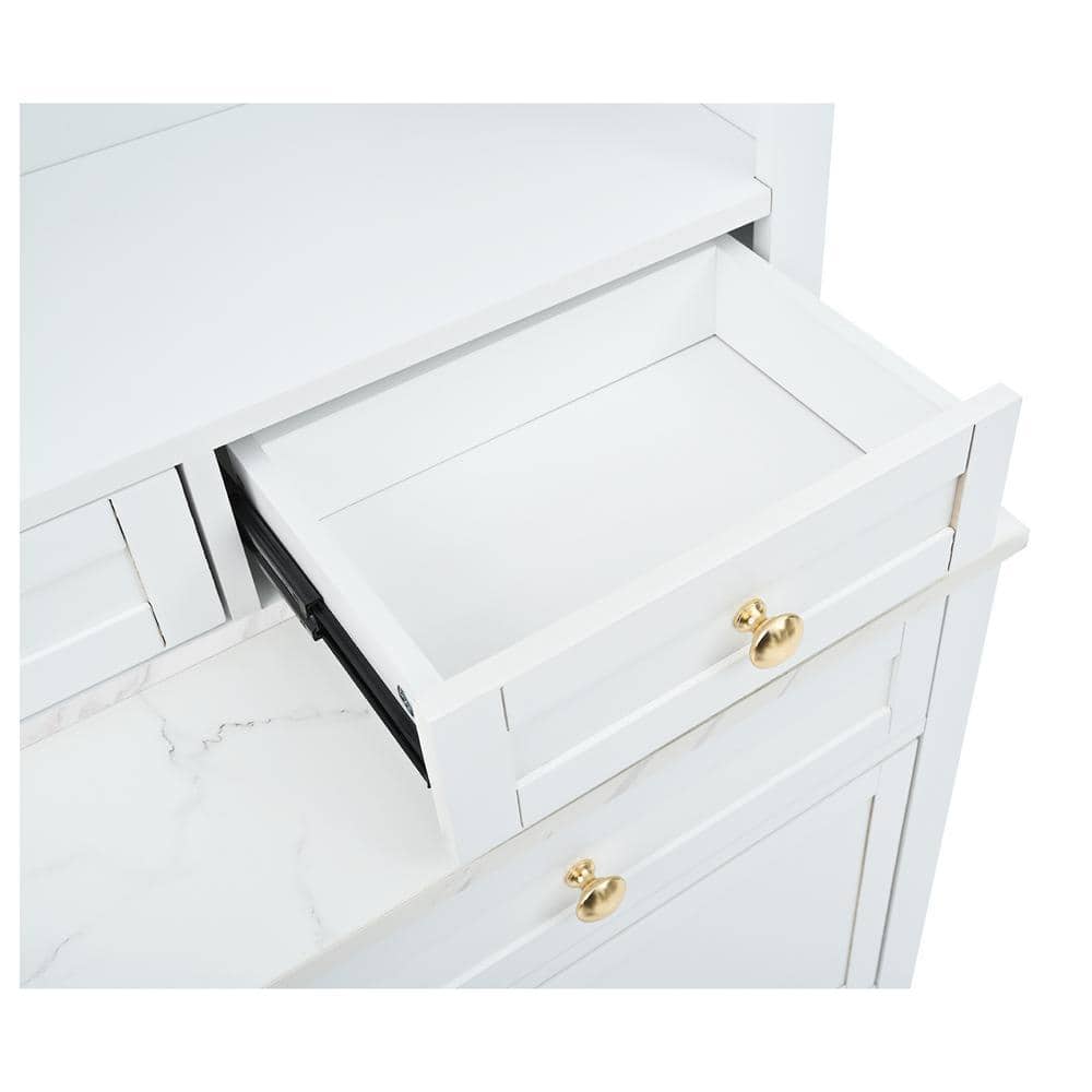 COWLOWN 28.7 in. W x 10.4 in. D x 83.7 in. H Bathroom White Linen Cabinet Set of 2 (3)