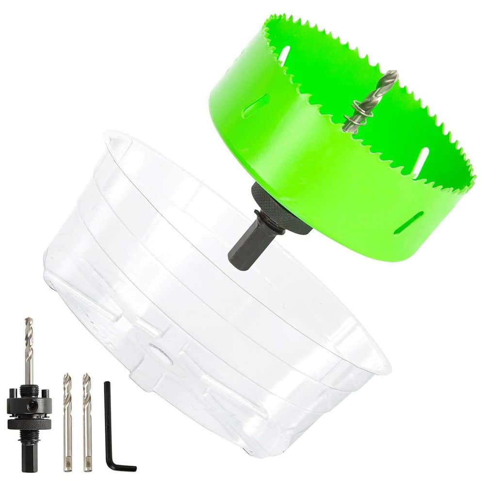 Unbranded Bi-Metal 4-1/4 in. Hole Saw for 4 Recessed Can Lights with Dust Bowl Green (1)
