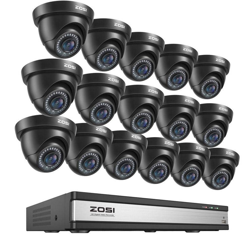 ZOSI 16-Channel 3K-Lite DVR Home Security Camera System with 16 1080P Full HD Wired Dome Cameras (1)
