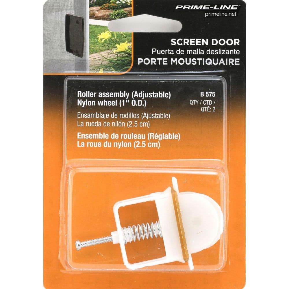Prime-Line 1 in. Steel Screen Door Tension Spring Nylon Roller with Angle Stop, Columbia (2-pack) (3)