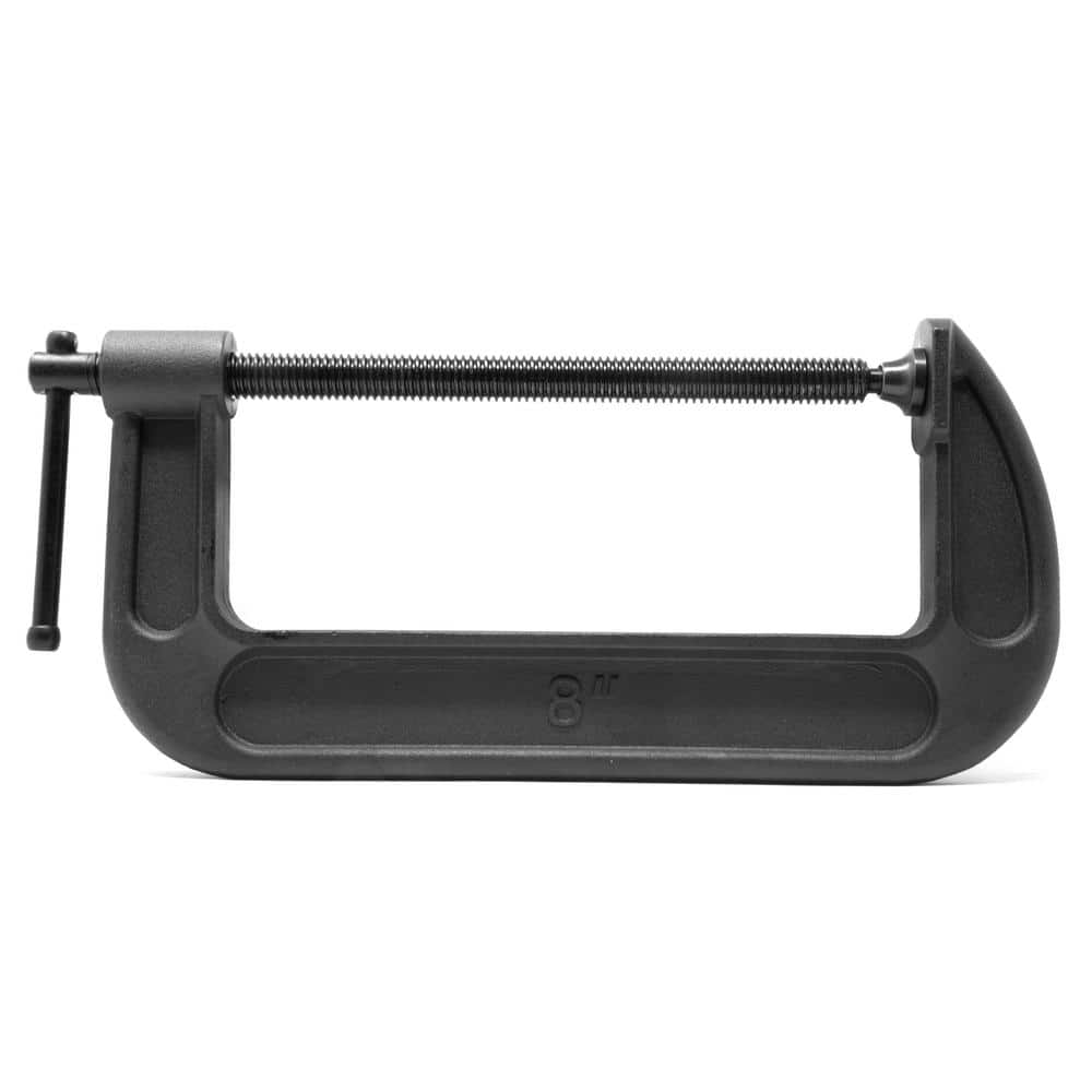 WEN Heavy-Duty Cast Iron C-Clamps with 8 in. Jaw Opening and 3.4 in. Throat (3)