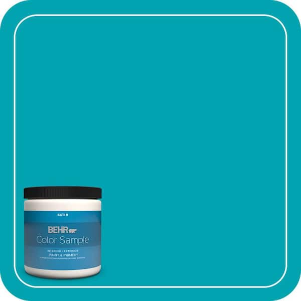 BEHR PREMIUM PLUS 8 oz. #510B-6 Blue Jewel Satin Enamel Interior/Exterior Paint & Primer Color Sample (2)