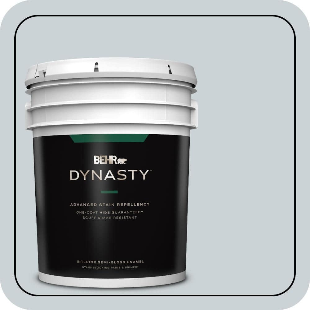 BEHR DYNASTY 5 gal. #N490-1 Absolute Zero Semi-Gloss Enamel Interior Stain-Blocking Paint & Primer