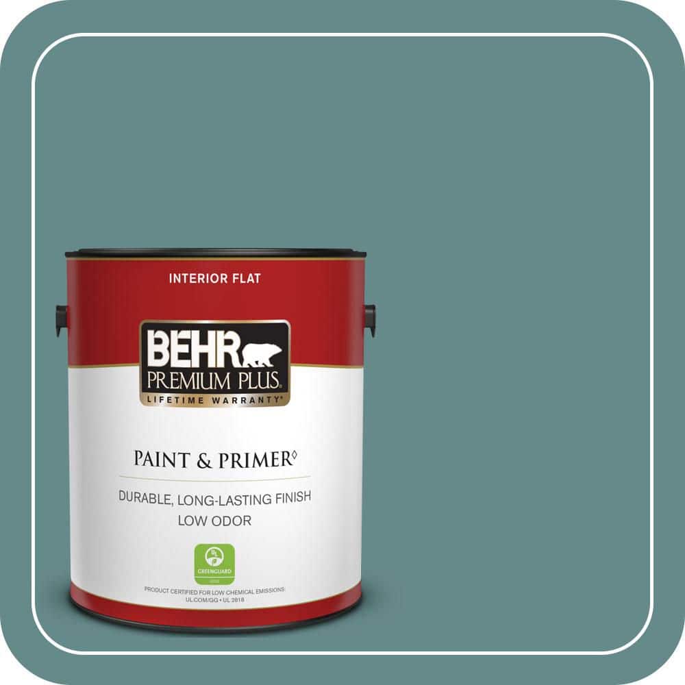 BEHR PREMIUM PLUS 1 gal. #S440-5 Tasmanian Sea Flat Low Odor Interior Paint & Primer