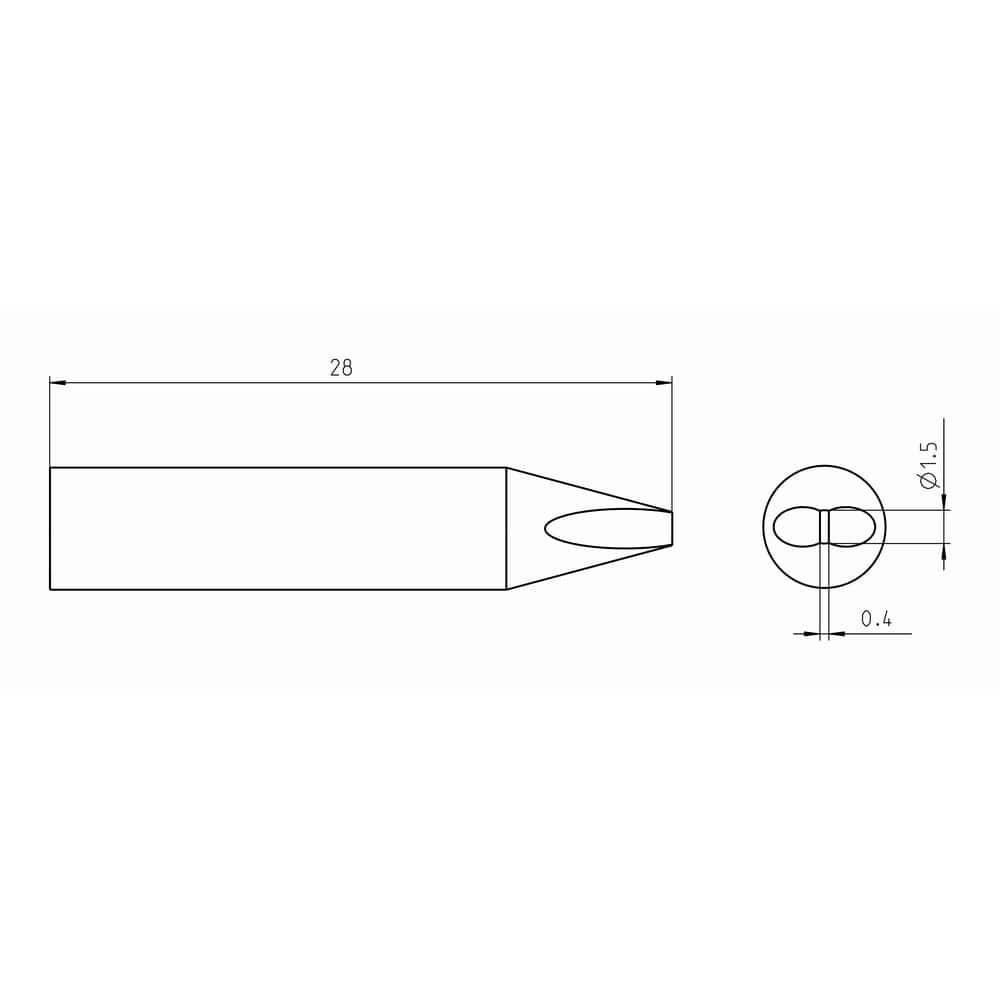 Weller RTUS Ultra Soldering Tip, Chisel, 1.5 x 0.4 mm (2)