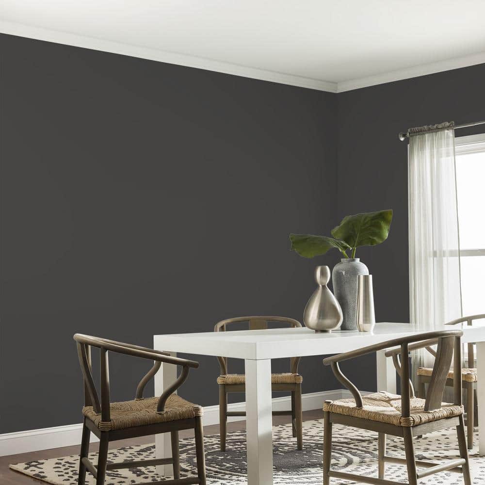Glidden Premium 1 qt. PPG1011-7 Onyx Eggshell Interior Latex Paint (4)