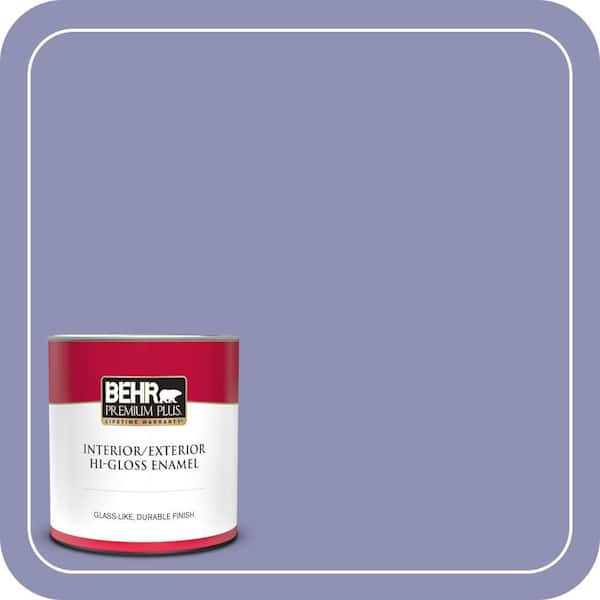 BEHR PREMIUM PLUS 1 qt. #630D-5 Wild Wisteria Hi-Gloss Enamel Interior/Exterior Paint & Primer (2)