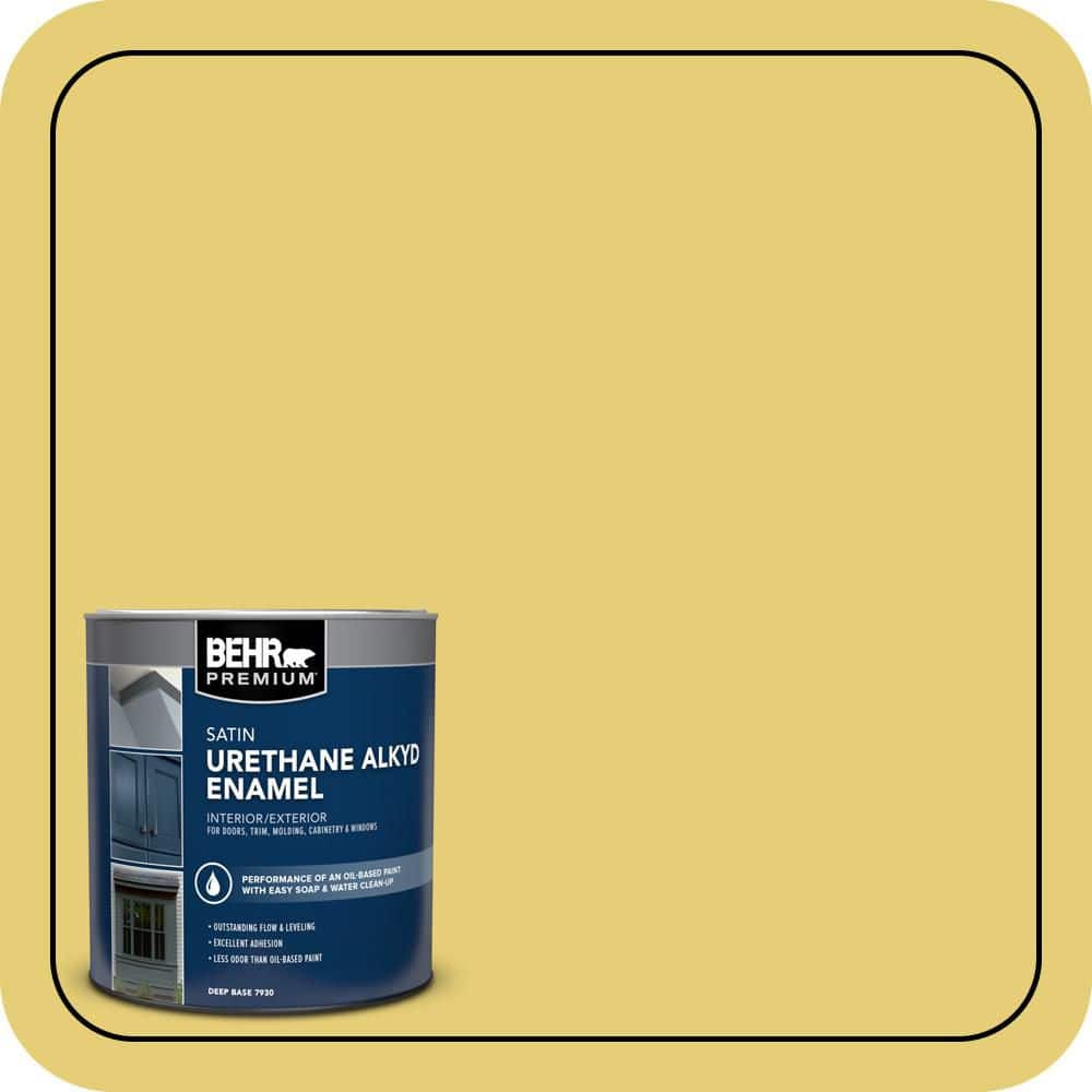BEHR PREMIUM 1 qt. #P320-5 Green Papaya Satin Enamel Urethane Alkyd Interior/Exterior Paint