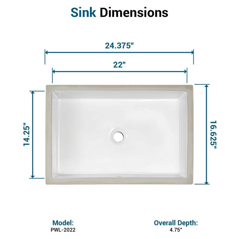 PELHAM & WHITE Andover 24 in. Undermount Ceramic Rectangular Bathroom Sink in White (3)