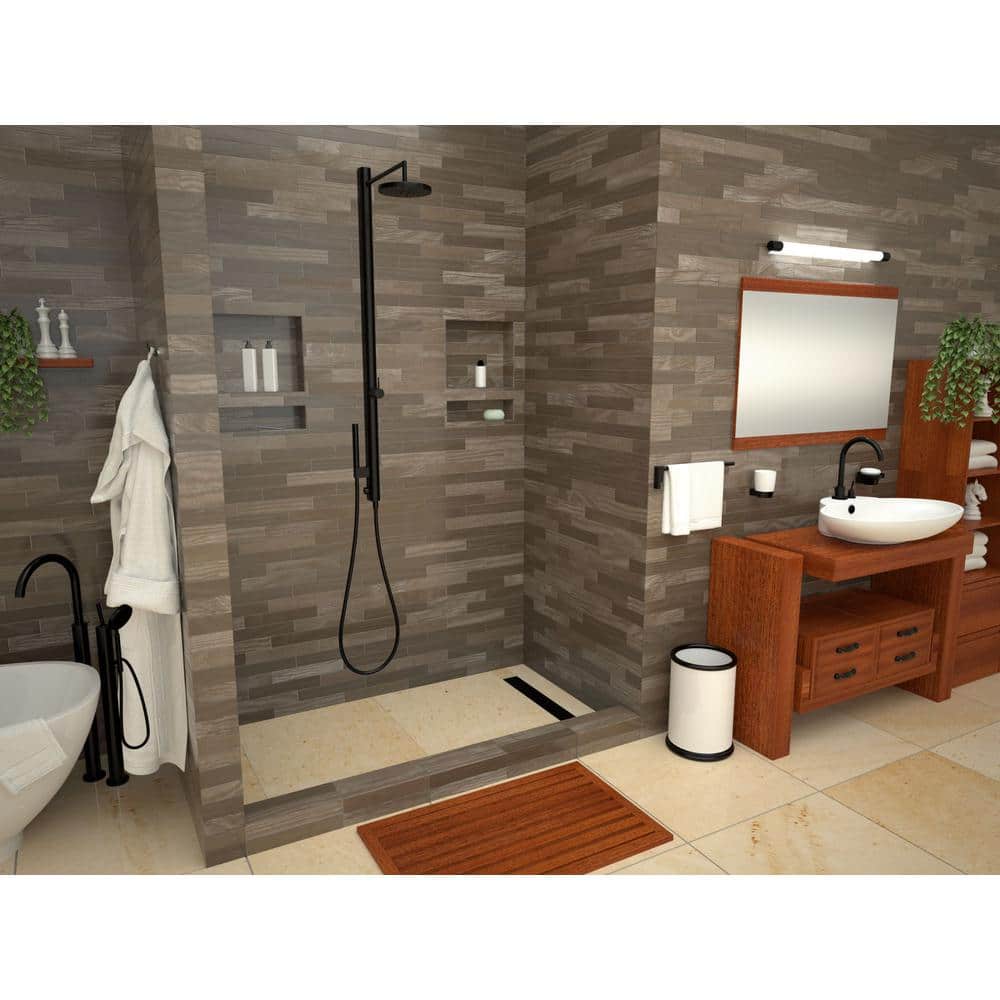 Tile Redi Redi Trench 30 in. 60 in. Single Threshold Shower Base with Drain and Trench Grate (2)