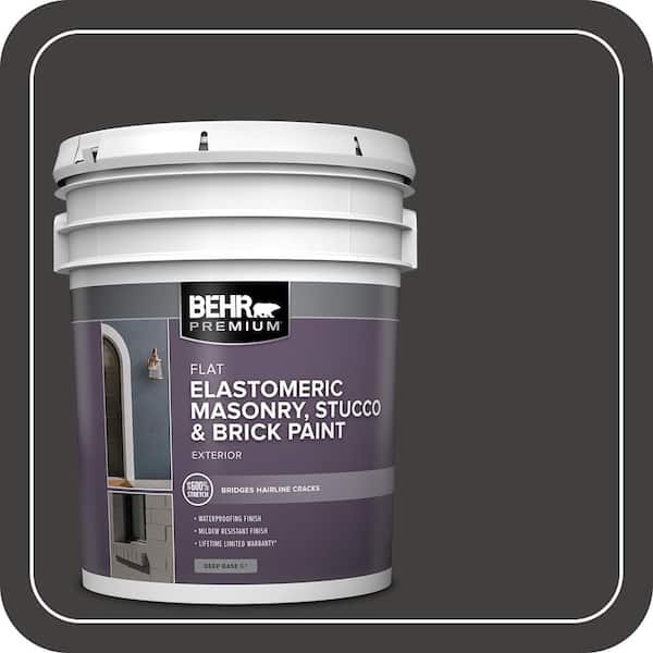 BEHR PREMIUM 5 gal. #N510-7 Blackout Elastomeric Masonry, Stucco and Brick Exterior Paint (2)