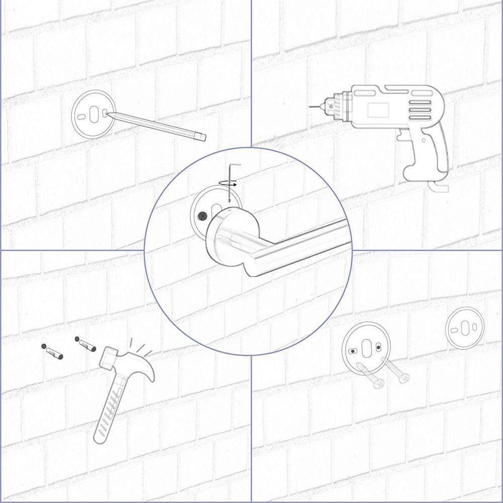 Unbranded 6-Piece Bathroom Towel Rack Wall Mount Bath Hardware Set (3)