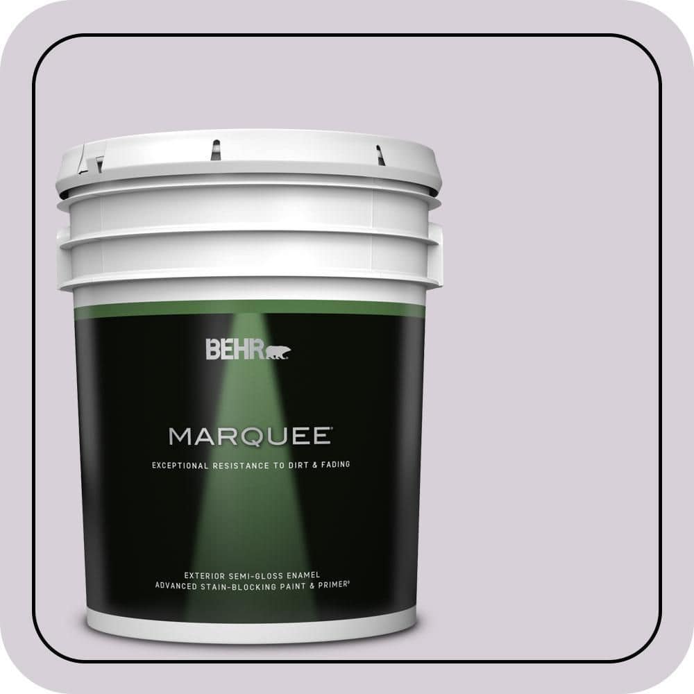 BEHR MARQUEE 5 gal. #670E-3 Lilac Mauve Semi-Gloss Enamel Exterior Paint & Primer