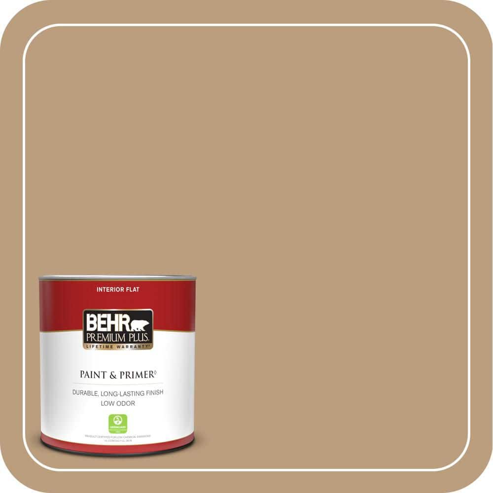 BEHR PREMIUM PLUS 1 qt. #PPH-11 Cardboard Color Flat Low Odor Interior Paint & Primer