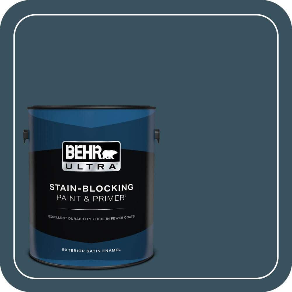 BEHR ULTRA 1 gal. #PPU13-20 Restless Sea Satin Enamel Exterior Paint & Primer