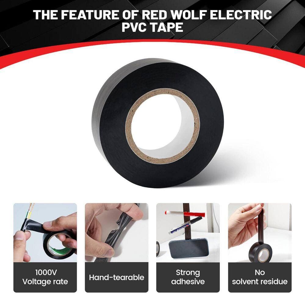 Yichuhaoxi 1 x 50 ft. Electrical Wire Harness Cloth Tape Black 5-Pack (2)