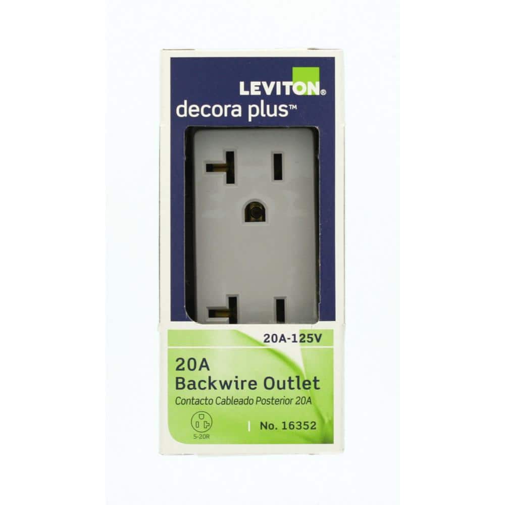 Leviton Decora Plus 125 V Industrial Grade Duplex Outlet/Receptacle, Gray 16352-GS (2)