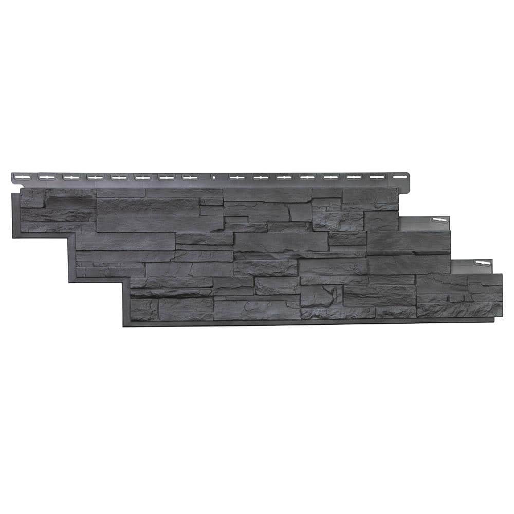 Novik Dry Stacked Stone 41-1/2 in. x 13-1/8 in. Anthracite Vinyl Siding (10-Pack)