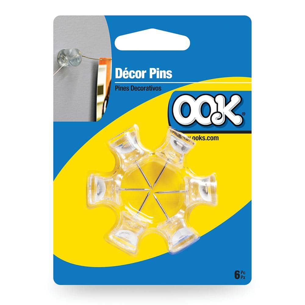 OOK 6-Pieces Clear Slotted Head Push Pin (3)