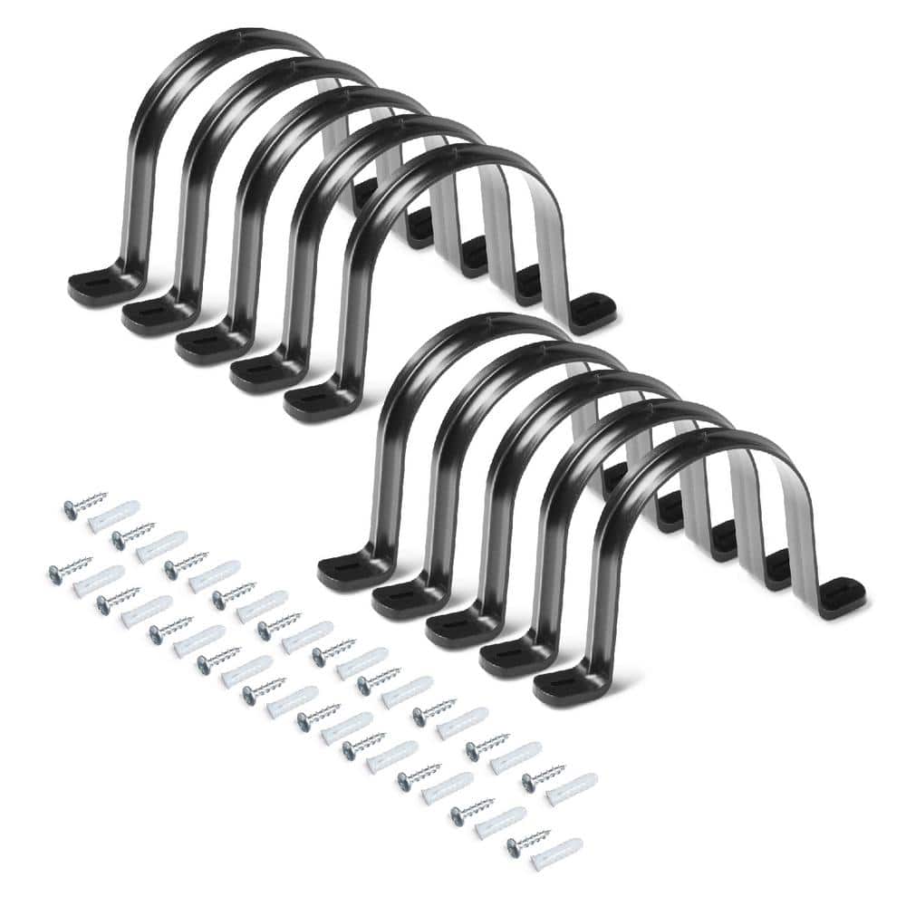 POWERTEC Hangers for 4 in. Dust Collection Hose and Pipe with Mounting Screws (10-Pack) (1)