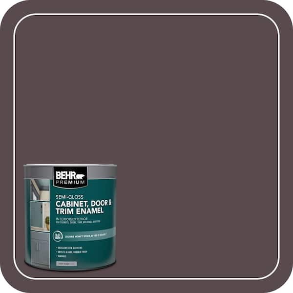BEHR PREMIUM 1 qt. #N100-7 Aubergine Semi-Gloss Enamel Interior/Exterior Cabinet, Door & Trim Paint (2)