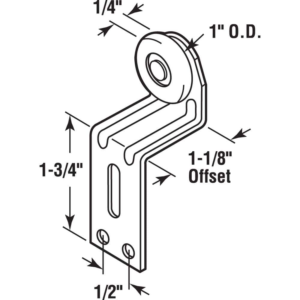 Prime-Line 1-1/8 in. Back Position Top-Hung Bypass Closet Door Rollers and Brackets, Cox (2-pack) (2)