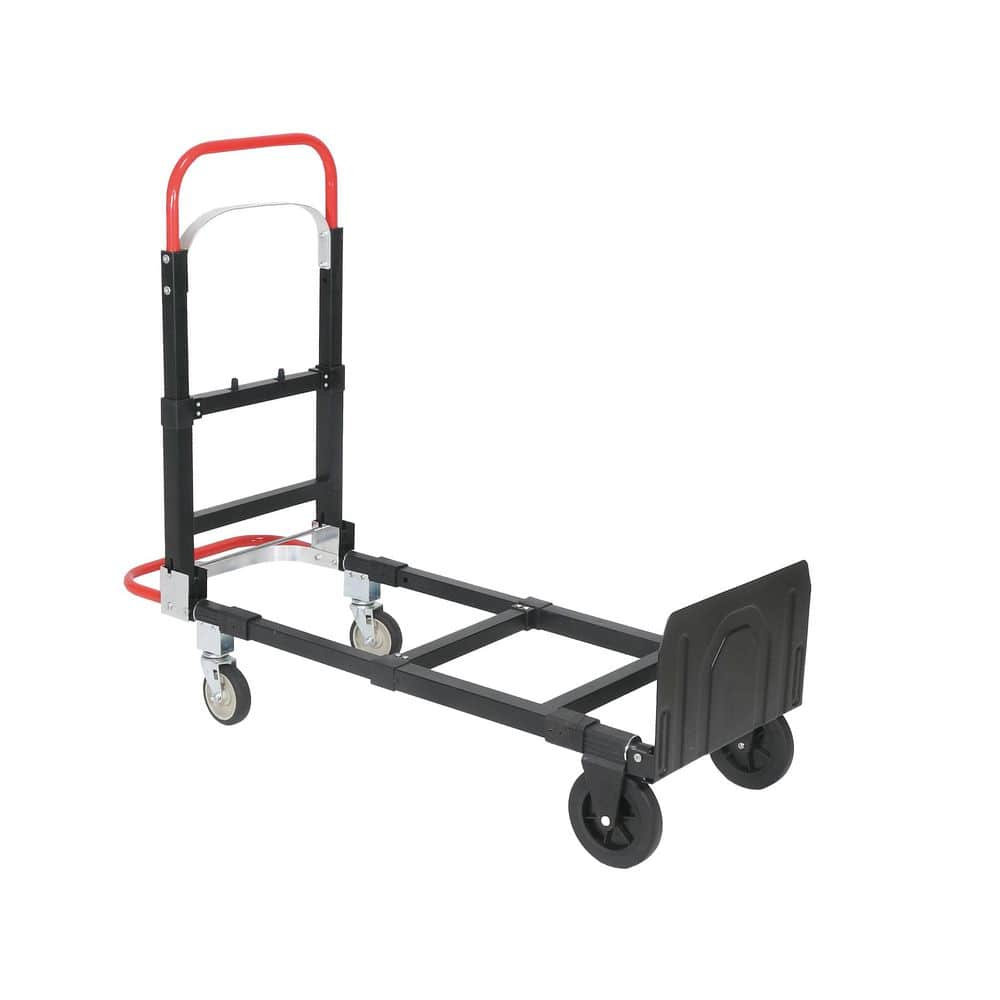 Afoxsos Aluminum Convertible Hand Truck, 2 in 1 Folding Dolly 800 lb. Capacity Heavy Duty Industrial Platform Cart (1)
