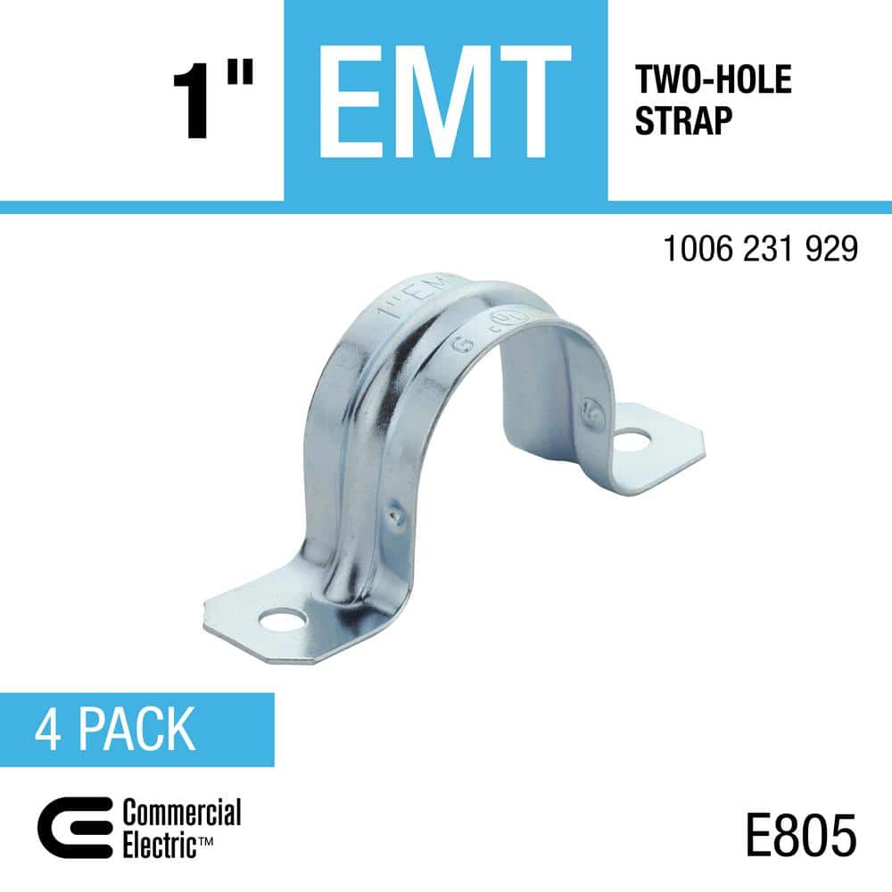 Commercial Electric 1 in. Electrical Metallic Tubing (EMT) 2-Hole Strap (4-Pack) (4)
