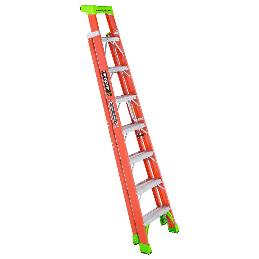 Louisville Ladder Fiberglass Cross Step Ladder with 300 lbs. Load Capacity Type IA Duty Rating (3)